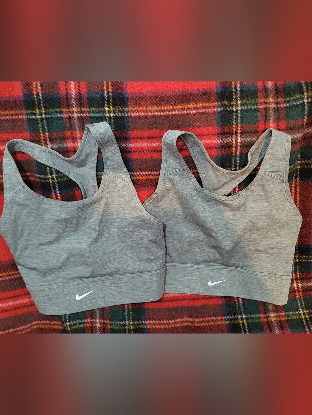 Nike Gray Racerback Sports Bras 2